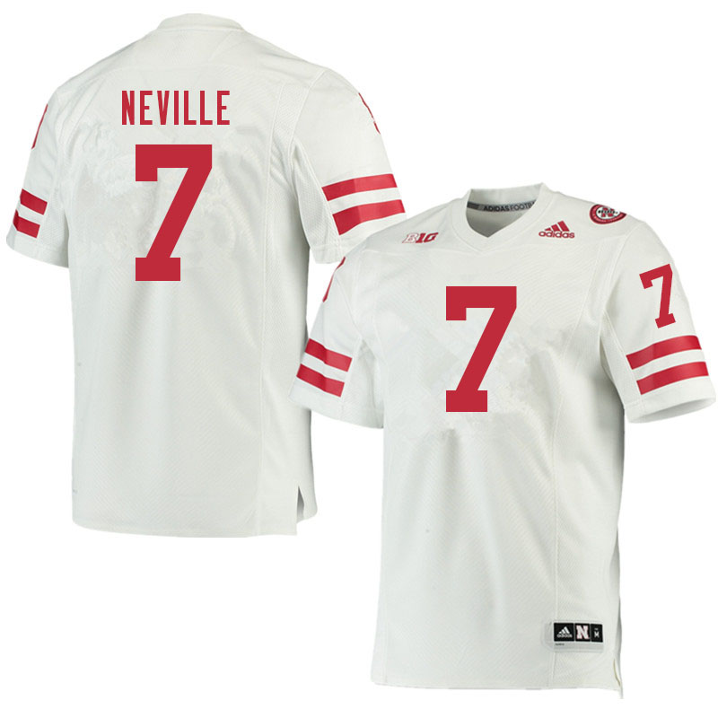 Men #7 Latrell Neville Nebraska Cornhuskers College Football Jerseys Sale-White - Click Image to Close